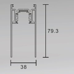 Magnetinis bėgelis paviršinis / pakabinamas juodas S35 3000mm kaina ir informacija | Bėginiai šviestuvai ir bėgiai | pigu.lt