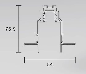 Magnetinis bėgelis, berėmis užglaistomas juodas R35-2 2000mm kaina ir informacija | Bėginiai šviestuvai ir bėgiai | pigu.lt