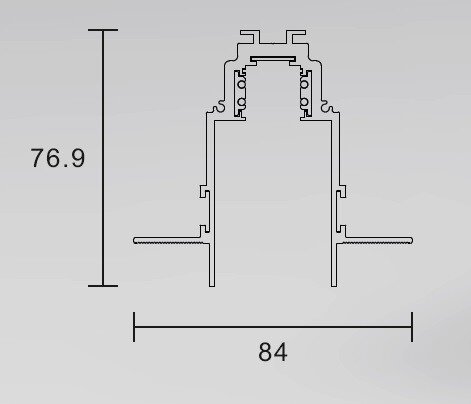 Magnetinis bėgelis, berėmis užglaistomas baltas R35-2 2000mm kaina ir informacija | Bėginiai šviestuvai ir bėgiai | pigu.lt