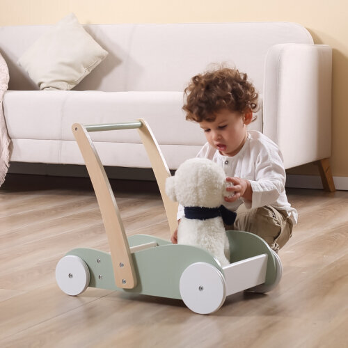 Medinė vaikštynė/stumdukas 2in1 PolarB Viga Toys, žalia kaina ir informacija | Žaislai kūdikiams | pigu.lt