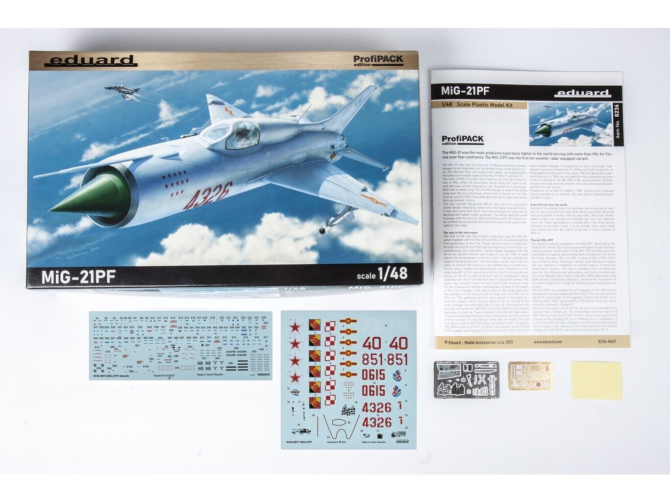 Surenkamas modelis Eduard MiG-21PF ProfiPack Edition, 1/48, 8236 kaina ir informacija | Konstruktoriai ir kaladėlės | pigu.lt