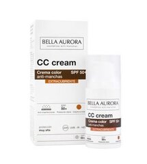 Крем CC Cream Bella Aurora Spf 50+, 30 мл цена и информация | Кремы для лица | pigu.lt