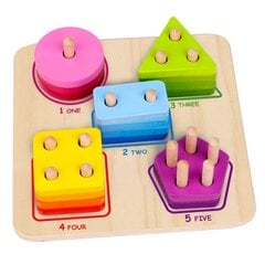 Деревянный геометрический сортер - Tooky Toy цена и информация | Развивающие игрушки | pigu.lt