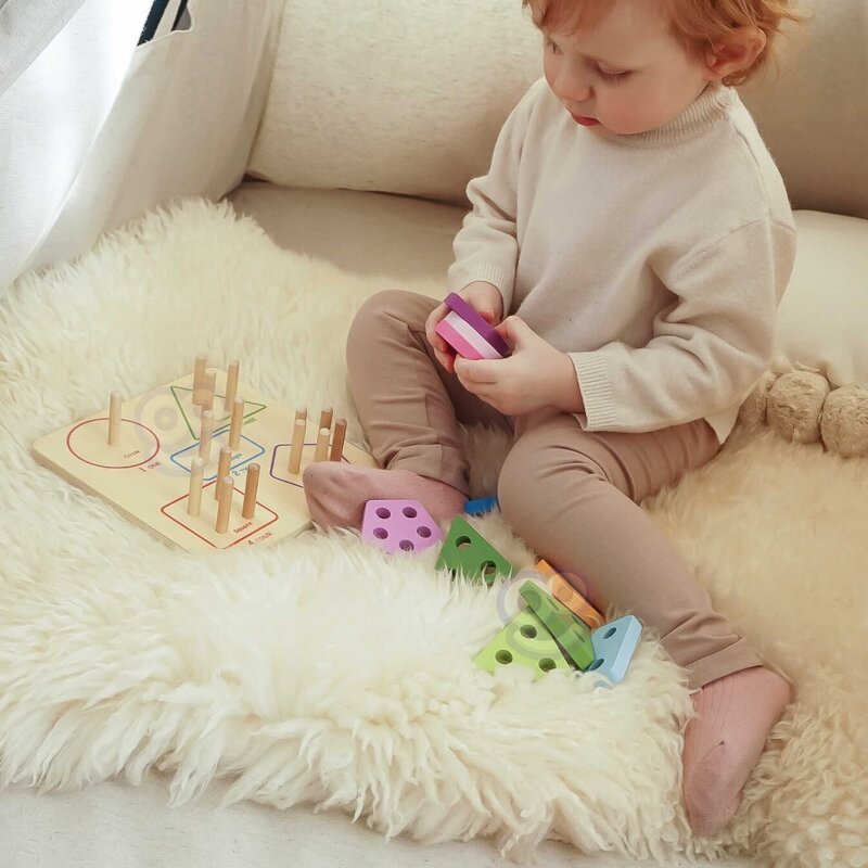 Medinis geometrinis rūšiuoklis - Tooky Toy kaina ir informacija | Lavinamieji žaislai | pigu.lt