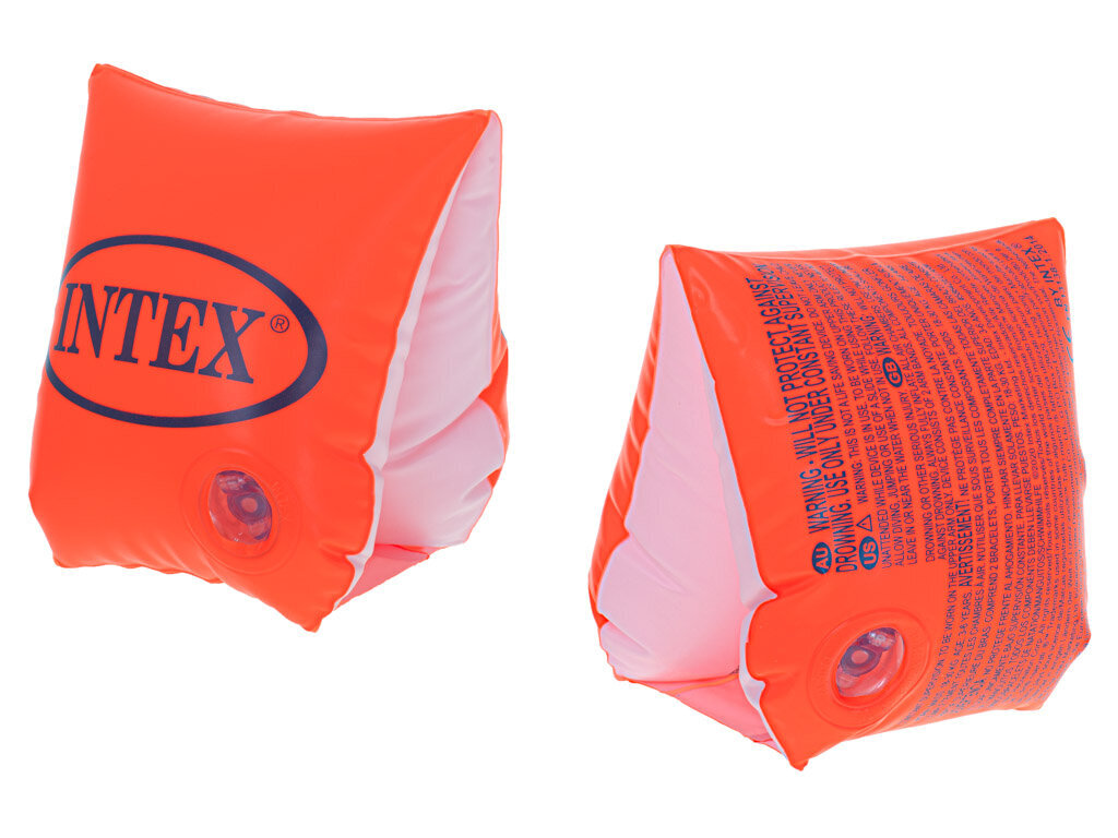 Pripučiamos rankovės Intex, 30x15cm, oranžinės kaina ir informacija | Pripučiamos ir paplūdimio prekės | pigu.lt