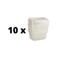 Indelis salotoms su dangteliu, stačiakamp., 250 ml, 10,8x8x5,1 cm, 10 vnt. x 10 pak. pakuotė kaina ir informacija | Vienkartiniai indai šventėms | pigu.lt