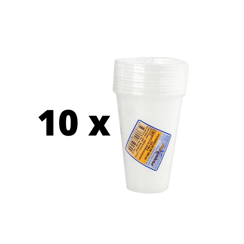 Vienkartinės stiklinės, baltos, 200 ml, 10 vnt. x 10 pak. pakuotė kaina |  pigu.lt