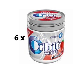 Жевательная резинка ORBIT White Strawberry Canister, 84 г x 6 шт. цена и информация | Сладости | pigu.lt