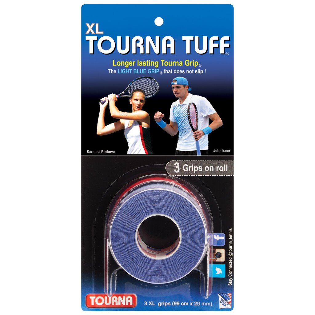 Teniso rakečių apvijos TOURNA TUFF XL, 3 vnt, Mėlyna (TUFF-1-XL) kaina ir informacija | Lauko teniso prekės | pigu.lt