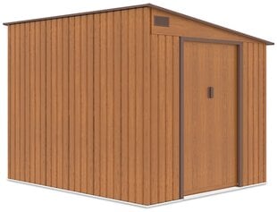 Metalinis įrankių namelis JASPER 7x8 oak brown kaina ir informacija | Sodo nameliai, malkinės, pastogės | pigu.lt