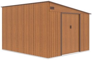 Metalinis įrankių namelis JASPER 9x10 oak brown kaina ir informacija | Sodo nameliai, malkinės, pastogės | pigu.lt