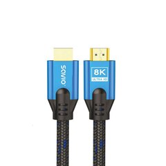 Кабель HDMI (M) v2.1, 5м, 8K, медный, иссиня-черный, золотые наконечники, SAVIO CL-169 цена и информация | Кабели и провода | pigu.lt