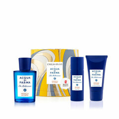 Rinkinys Acqua di Parma Blu Mediterraneo moterims: Tualetinis vanduo EDT, 75 ml + dušo želė, 40 ml + kūno losjonas, 50 ml kaina ir informacija | Kvepalai moterims | pigu.lt