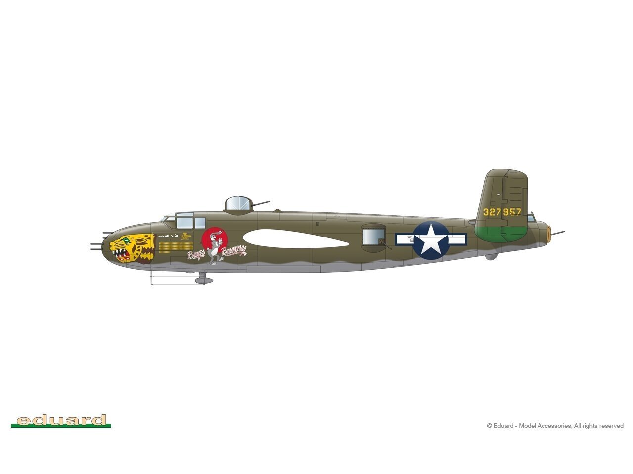 Konstruktorius Eduard - Gunns Bunny Limited Edition (North American B-25 Mitchell), 1/72, 2139 kaina ir informacija | Konstruktoriai ir kaladėlės | pigu.lt