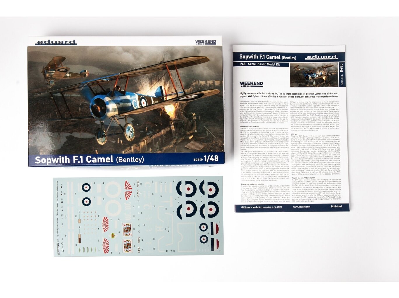 Konstruktorius lėktuvas Eduard Sopwith F.1 Camel Bentley Weekend edition, 1/48, 8485 kaina ir informacija | Konstruktoriai ir kaladėlės | pigu.lt