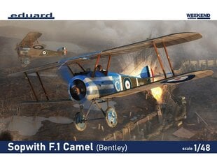 Сборная пластиковая модель Eduard - Sopwith F.1 Camel (Bentley) Weekend edition, 1/48, 8485 цена и информация | Конструкторы и кубики | pigu.lt