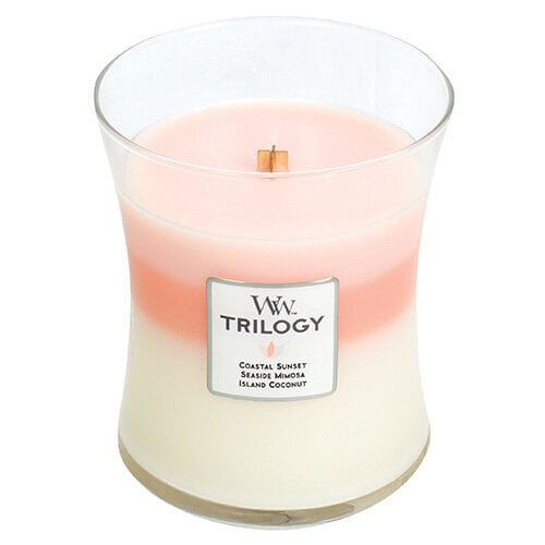 WoodWick kvapioji žvakė Trilogy Island Getaway, 275 g kaina ir informacija | Žvakės, Žvakidės | pigu.lt