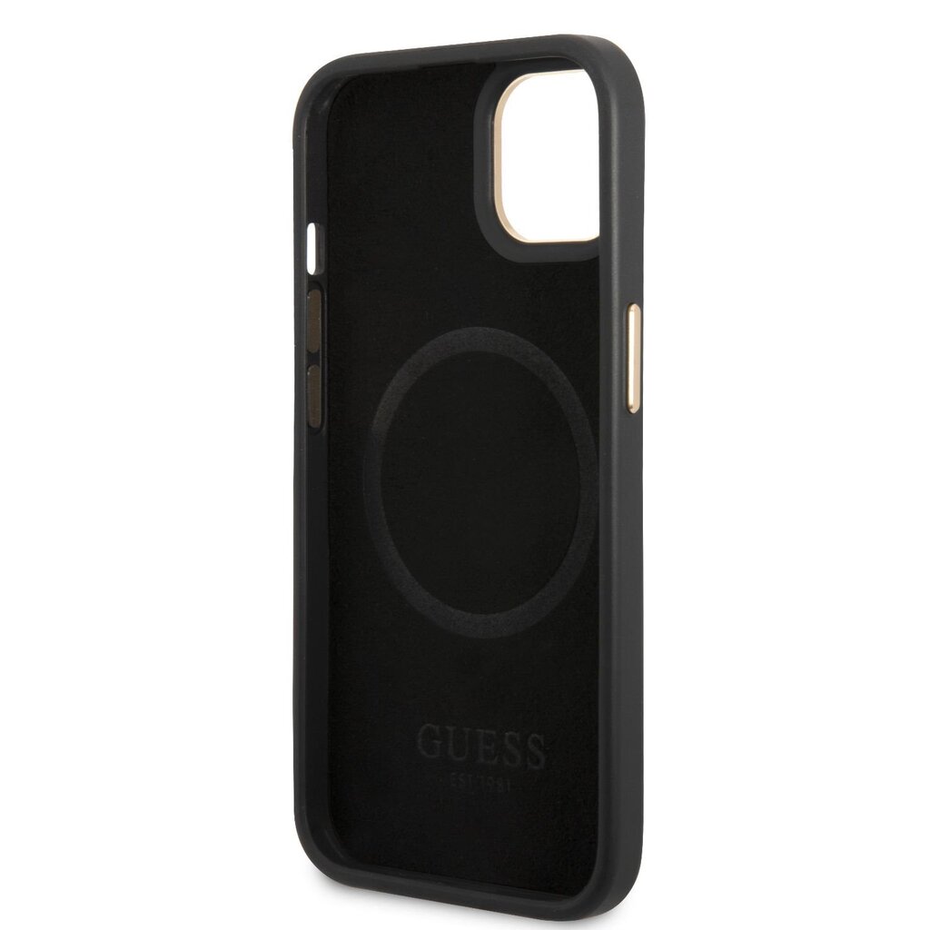 Guess PU 4G MagSafe Compatible Case skirtas iPhone 13, juodas kaina ir informacija | Telefono dėklai | pigu.lt