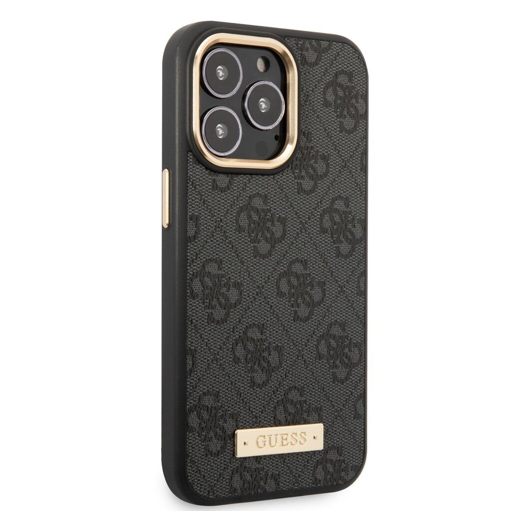 Guess PU 4G MagSafe Compatible Case skirtas iPhone 13 Pro, juodas цена и информация | Telefono dėklai | pigu.lt