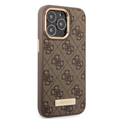 Guess PU 4G MagSafe Compatible Case skirtas iPhone 13 Pro Max, rudas kaina ir informacija | Telefono dėklai | pigu.lt