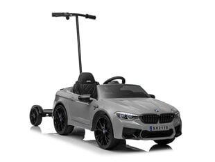 Elektromobilis BMW M5 su papildoma platforma, lakuotas sidabrinis kaina ir informacija | Elektromobiliai vaikams | pigu.lt