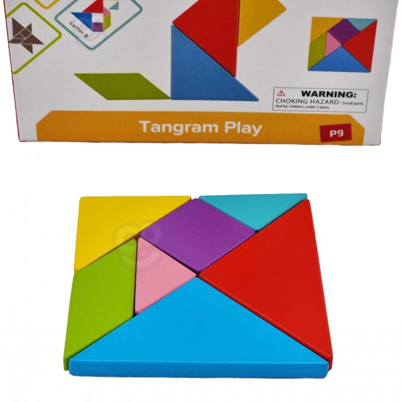 Medinė dėlionė - Tangram, 42 elementai kaina ir informacija | Žaislai kūdikiams | pigu.lt