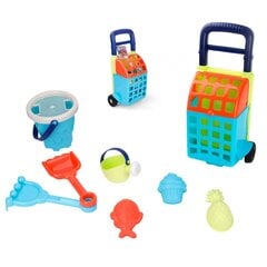 Smėlio rinkinys su vežimėliu, 9 elementai kaina ir informacija | Vandens, smėlio ir paplūdimio žaislai | pigu.lt