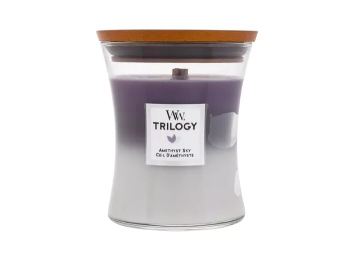 WoodWick kvapioji žvakė Trilogy Amethyst Sky, 275 g цена и информация | Žvakės, Žvakidės | pigu.lt