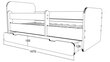 Lova su čiužiniu ir patalynės dėže Ami 3, 160x80 cm kaina ir informacija | Vaikiškos lovos | pigu.lt