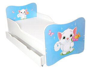 Детская кровать с матрасом и ящиком для постельного белья Ami 10, 160x80 см цена и информация | Детские кровати | pigu.lt