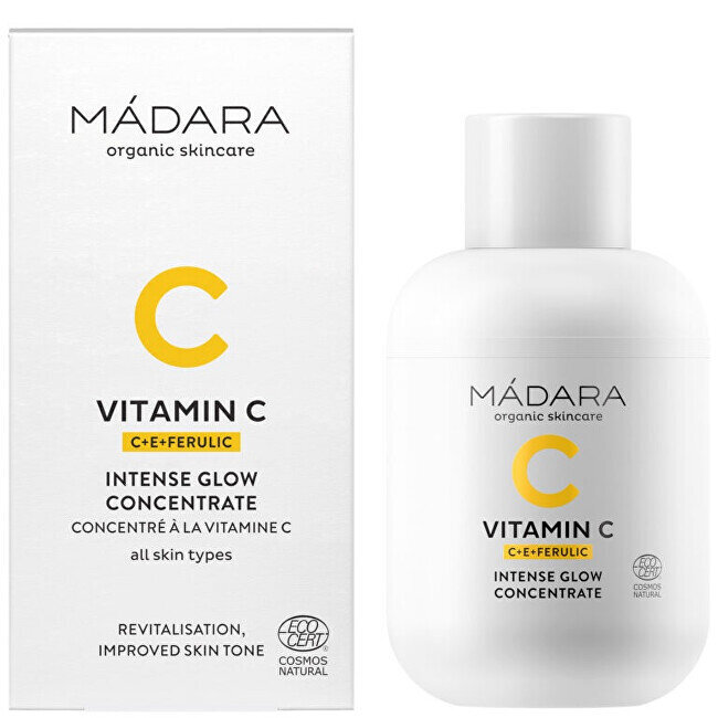 Šviesinantis serumas Madara Vitaminas C Intense Glow Concentrate, 30 ml kaina ir informacija | Veido kremai | pigu.lt