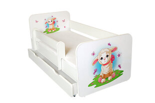 Детская кровать с матрасом, ящиком для постельного белья и съемным барьером Ami 31, 140x70 см цена и информация | Детские кровати | pigu.lt