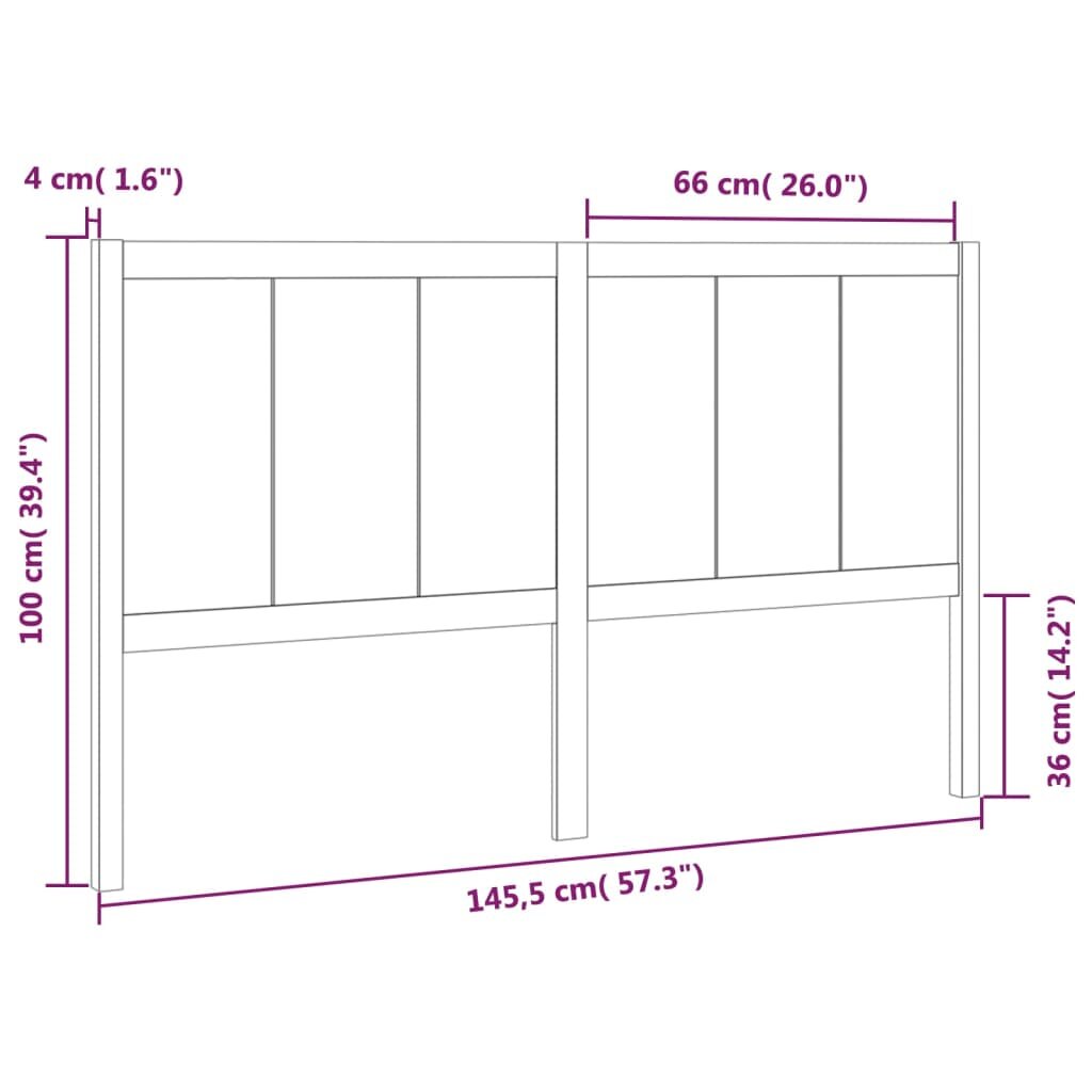 Lovos galvūgalis, 145,5x4x100cm, pušies medienos masyvas kaina ir informacija | Lovos | pigu.lt