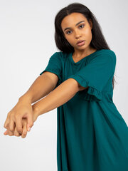 темно-зеленое мини-платье больших размеров с рюшами цена и информация | Платья | pigu.lt