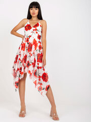 Женское красно-белое платье с принтом цена и информация | Платья | pigu.lt