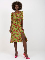 Женское ярко-зеленое платье с принтом цена и информация | Платья | pigu.lt