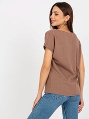 Женская темно-бежевая футболка одного цвета цена и информация | Женские блузки, рубашки | pigu.lt