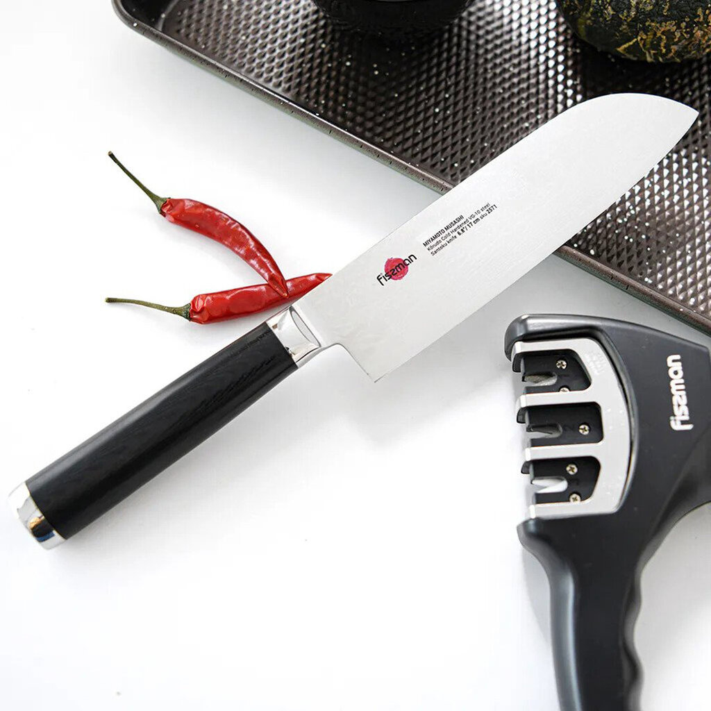 Fissman damasko santoku peilis Kensei Mushashi, 17 cm kaina ir informacija | Peiliai ir jų priedai | pigu.lt