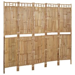 Kambario pertvara, 5 dalių, 200 x 180 cm, bambukas kaina ir informacija | Širmos, kambario pertvaros | pigu.lt