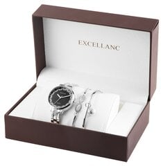 Подарочный набор серебряного цвета для женщин Excellanc, наручные часы и два браслета цена и информация | Наборы украшений | pigu.lt