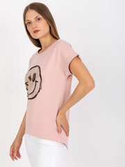 Женская ярко-розовая футболка с принтом цена и информация | Женские футболки | pigu.lt
