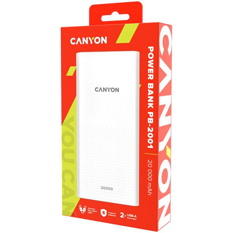 Canyon PB-2001 20000 mAh kaina ir informacija | Atsarginiai maitinimo šaltiniai (power bank) | pigu.lt