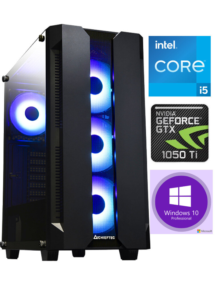 Mdata Gamer i5-6500 16GB 480GB SSD 1TB HDD GTX 1050 Ti 4GB Windows 10 Professional kaina ir informacija | Stacionarūs kompiuteriai | pigu.lt