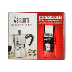 Bialetti Set Moka Express 3tz + Кофе Perfetto Moka Classico 250г цена и информация | Чайники, кофейники | pigu.lt