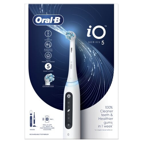 Oral-B iO5 Series Quite White kaina ir informacija | Elektriniai dantų šepetėliai | pigu.lt