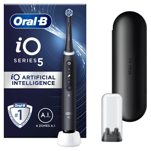 Oral-B iO5 Series Matt Black kaina ir informacija | Elektriniai dantų šepetėliai | pigu.lt