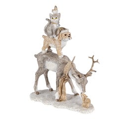 Dekoratyvinė statulėlė „Gyvūnai“, pilka 17x9x21 cm kaina ir informacija | Kalėdinės dekoracijos | pigu.lt