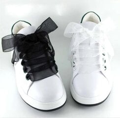 Широкие шнурки  из органзы 20 мм 120 см, цвет черный цена и информация | Средства для ухода за одеждой и обувью | pigu.lt