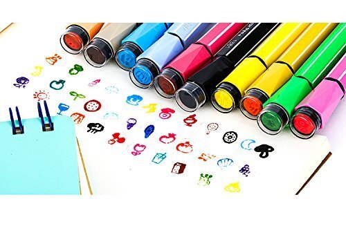 Flomasteriai markeriai nuplaunami su antspaudais / štampais 18 vnt. kaina ir informacija | Piešimo, tapybos, lipdymo reikmenys | pigu.lt