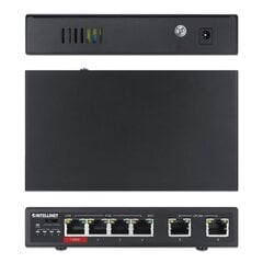 Fast Ethernet, 6 priev. RJ45 10/100, iš jų 3x PoE ir 1x High-Power PoE kaina ir informacija | Komutatoriai (Switch) | pigu.lt